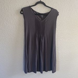 EILEEN FISHER Tank Top XS Rayon Stretch Jersey  Pintuck Sleeveless Brown Swing